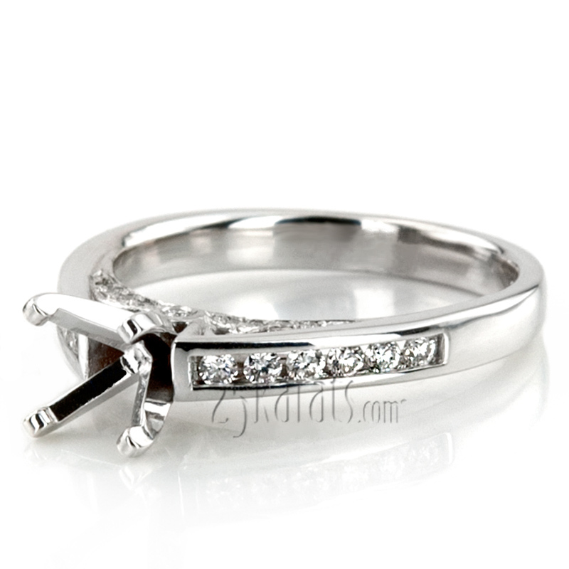 14K white gold Cathedral Channel Set Diamond Engagement Ring (1/3 ct. tw.) - alternate view 6