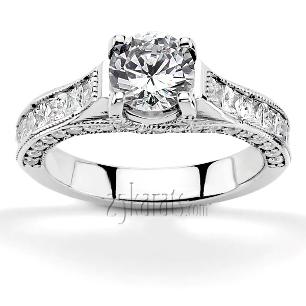 Antique Design Inspired Pave And Channel Set Engagement Ring (1.15 ct. t.w.)