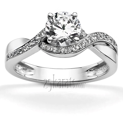Micro Pave Set Infinity Diamond Engagement Ring (1/4 ct. t.w.)