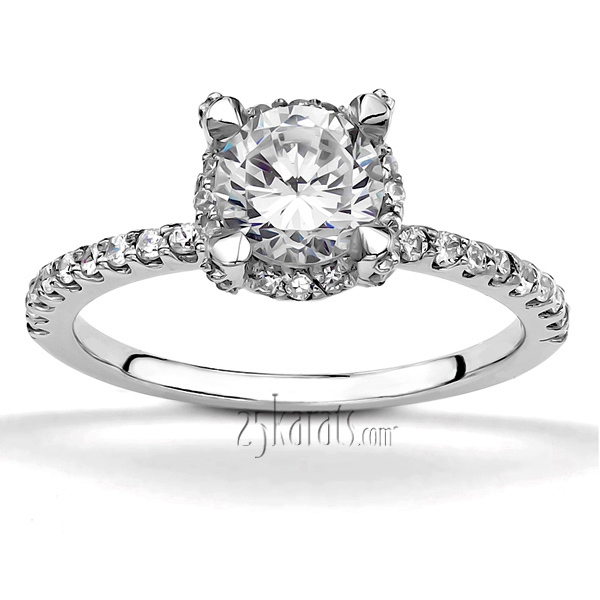18K white gold Elegant Shared Prong Diamond Engagement Ring (0.34ct. tw.) - alternate view 5