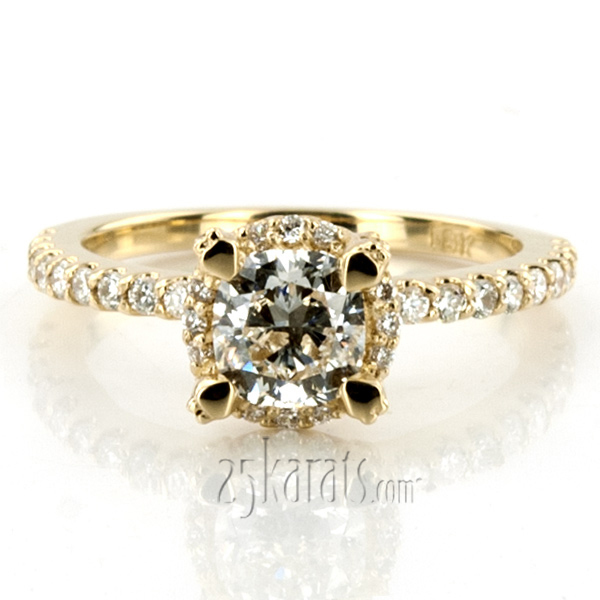 18K white gold Elegant Shared Prong Diamond Engagement Ring (0.34ct. tw.) - alternate view 6