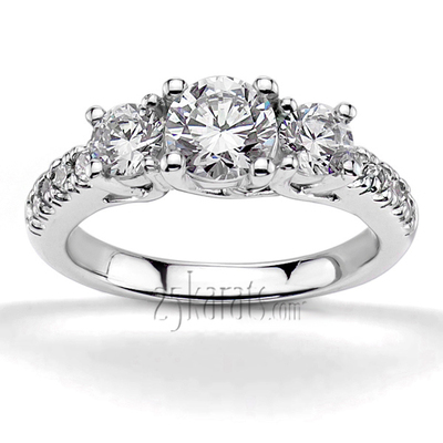 Trellis Setting Three Stone Diamond Engagement Ring (0.70 ct. tw.)