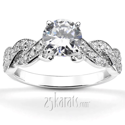 Infinity Shank Shared Prong Diamond Engagement ring (0.34ct. tw.)