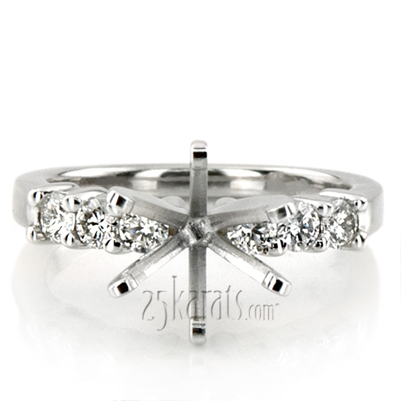 14K white gold Shared Prong Closed Basket Diamond Engagement Ring (0.30 ct. tw.) - alternate view 6