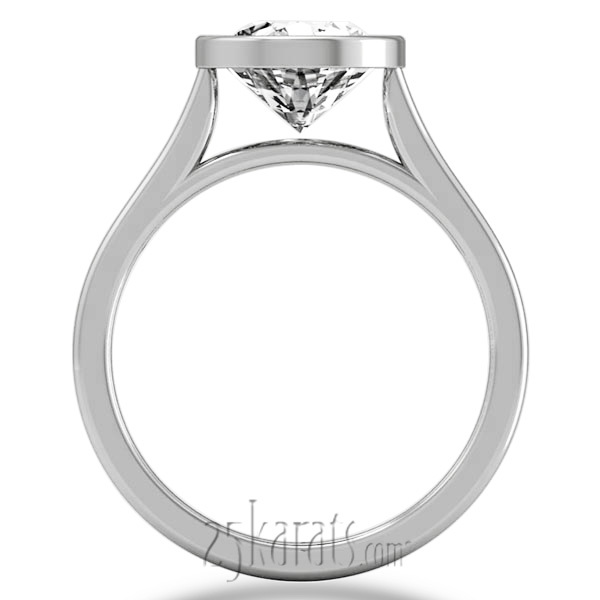 14K white gold Bezel Set Modern Solitaire Engagement Ring - alternate view 3