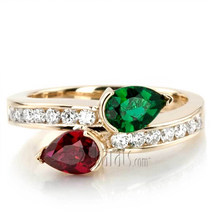 14K white gold Classic Beauty of By Pass Diamond Fashion Ring (0.42 ct. tw.) - main view