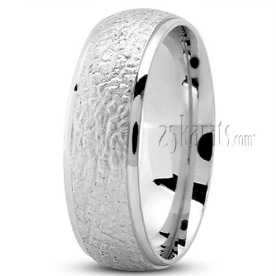 Rugged Center Designer Wedding Ring - view 2