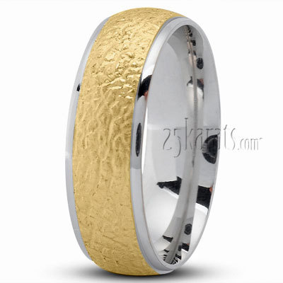 Rugged Center Designer Wedding Ring - view 4 thumbnail