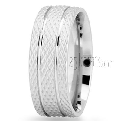 Embossed Design Wedding Ring - main view thumbnail
