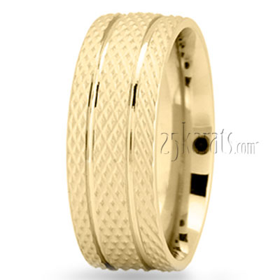 Embossed Design Wedding Ring - view 2