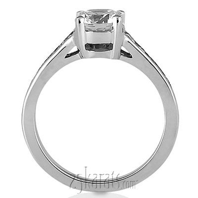 14K white gold Classic Basket Center Diamond Engagement Ring (0.17 ct. tw.) - alternate view 2