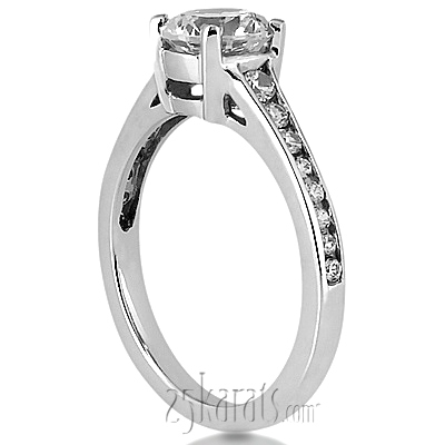 14K white gold Classic Basket Center Diamond Engagement Ring (0.17 ct. tw.) - alternate view 3