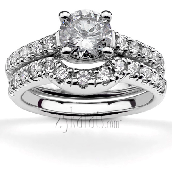 14K white gold Trellis Side Diamond Engagement Ring (1/4 ct. tw.) - alternate view 5