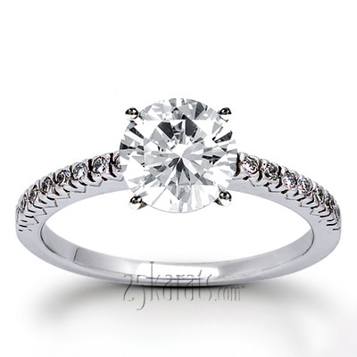  Round Cut Fish Tail Set Diamond Engagement Ring (0.16 ct. tw.)