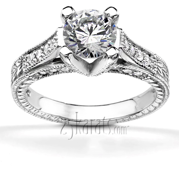 Antique Design Diamond Bridal Ring (0.29 ct.tw)