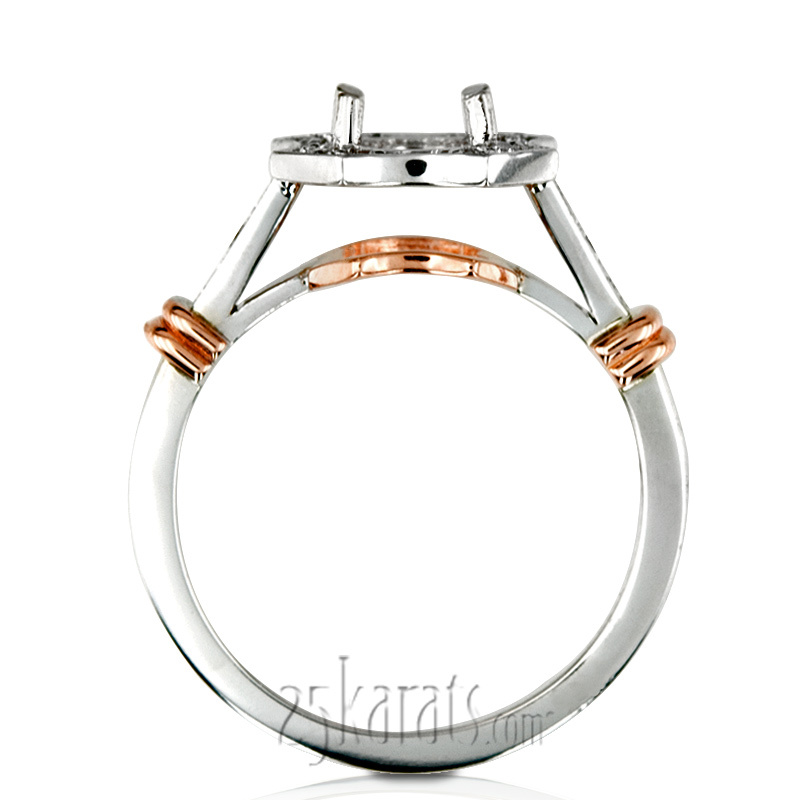 14K white gold Artisan Two Tone Diamond Engagement Ring (1/5 ct. tw.) - alternate view 3