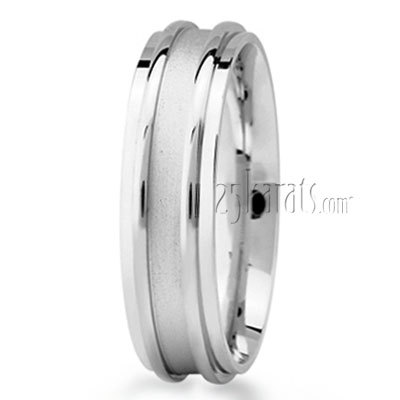 Contemporary Low Center Wedding Band - view 2 thumbnail