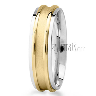Contemporary Low Center Wedding Band - view 4