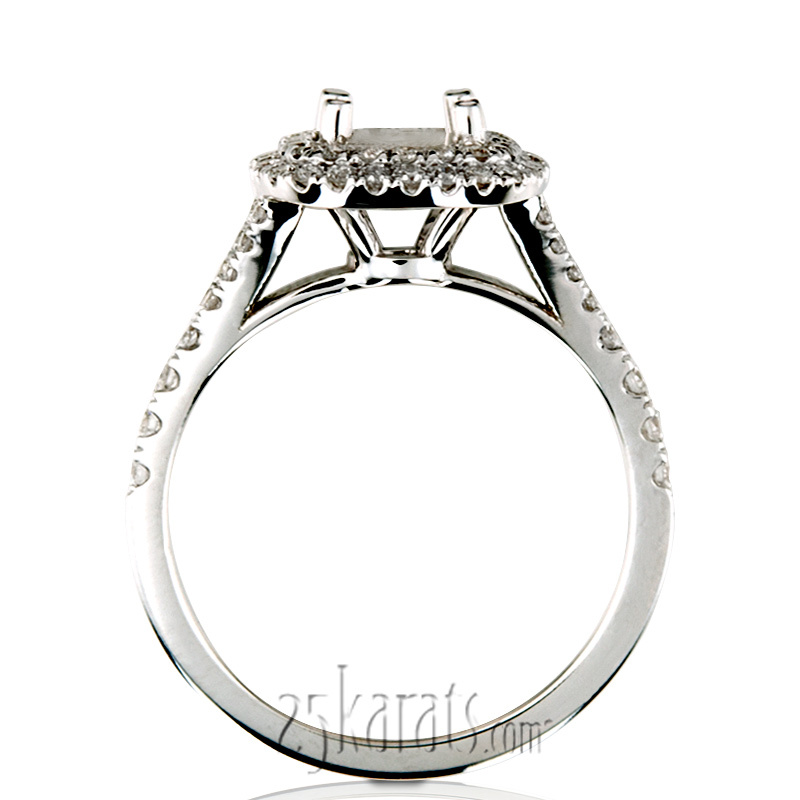 14K white gold Scalloped Split Shank Diamond Engagement Ring (3/4 ct. tw.) - alternate view 3
