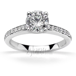 Low Cathedral Pave Engagement Ring (0.27 ct.tw)