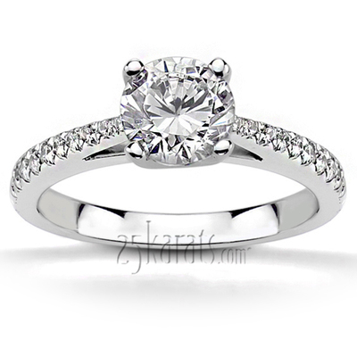 Classic Pave Set Cathedral Diamond Engagement Ring (0.17 ct.tw) 
