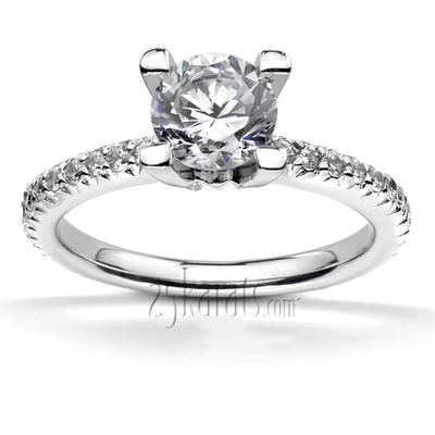 Pave Set Elegant Diamond Bridal Ring (0.43 ct. t.w)