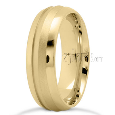 Knife Edge Center Modern Wedding Band - view 3