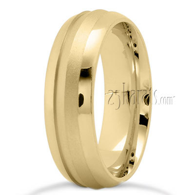 Knife Edge Center Modern Wedding Band - view 3 thumbnail