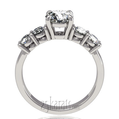 14K white gold Timeless Basket Setting Diamond Engagement Ring (1/5 ct. tw.) - main view