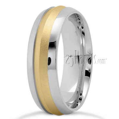 Knife Edge Center Modern Wedding Band - view 4