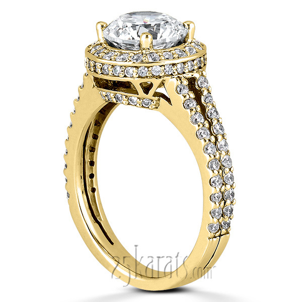 14K white gold Round Prong Set Diamond Engagement Ring ( 0.83 ct. t.w) - alternate view 4