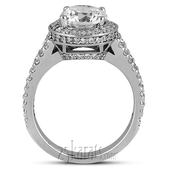 14K white gold Round Prong Set Diamond Engagement Ring (0.90 ct. tw.) - alternate view 5