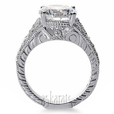 14K white gold Split Shank Antique Diamond Engagement Ring (0.27 t.c.w.) - alternate view 3
