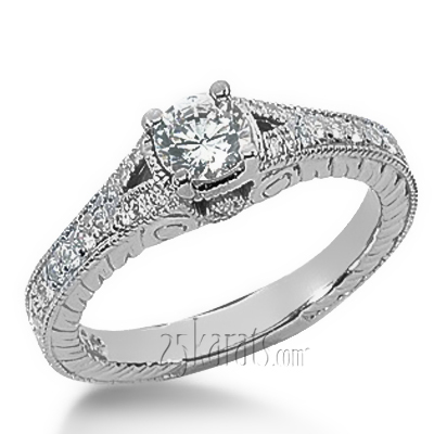 Split Shank Antique Diamond Engagement Ring (0.28 t.c.w.)