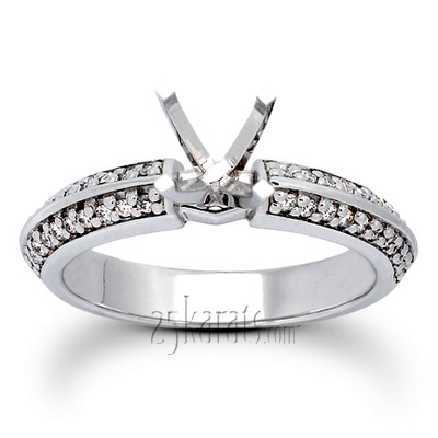 Round Cut Bead/Pave Prong Set Diamond Bridal Ring (0.20 ct. tw.)
