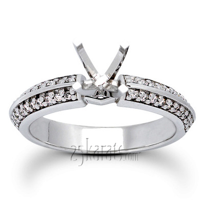14K white gold Round Cut Bead/Pave Prong Set Diamond Bridal Ring (0.20 ct. tw.) - alternate view 22