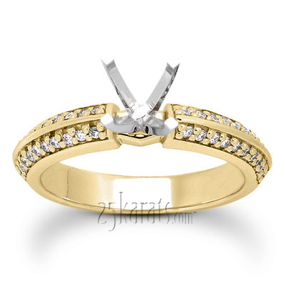 14K white gold Round Cut Bead/Pave Prong Set Diamond Bridal Ring (0.20 ct. tw.) - alternate view 23