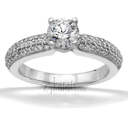  Round Cut Pave Set Diamond Bridal Ring (0.60 ct. tw.)