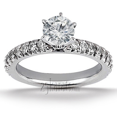 Round Shared Prong Set Diamond Bridal Ring (0.54 ct. tw.)
