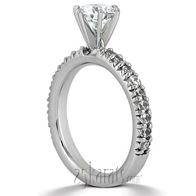 14K white gold Round Prong Set Diamond Bridal Ring (0.50 ct. tw.) - alternate view 2