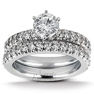14K white gold Round Prong Set Diamond Bridal Ring (0.50 ct. tw.) - alternate view 3