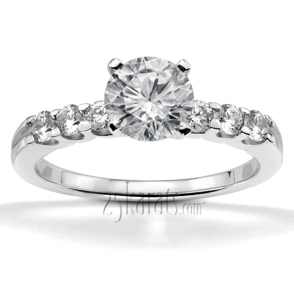 U Shaped Shared Prong Diamond Bridal Ring (0.60 ct.tw.)