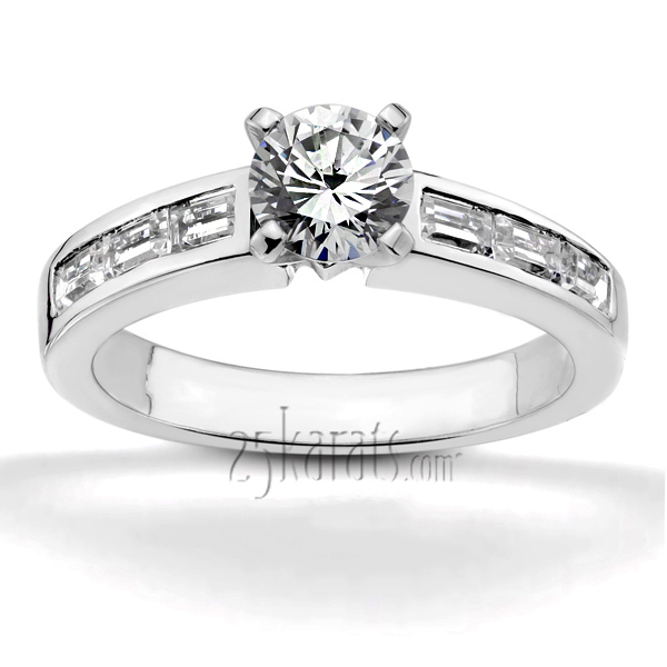 14K white gold Straight Baguette Diamond Bridal Ring (0.36 ct. tw.) - alternate view 6