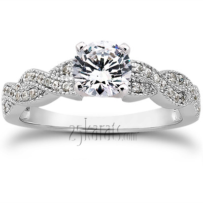 Pave Set Diamond Bridal Ring (0.24 ct.tw.)