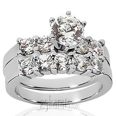 14K white gold Round Cut Prong Set Diamond Bridal Ring (1.20 ct. tw.) - alternate view 24