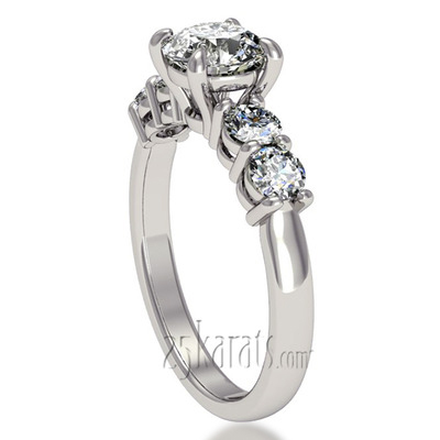 14K white gold Timeless Basket Setting Diamond Engagement Ring (1/5 ct. tw.) - alternate view 3