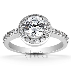 Halo Four Prong Center  Diamond Engagement Ring (0.33 ct. tw.)