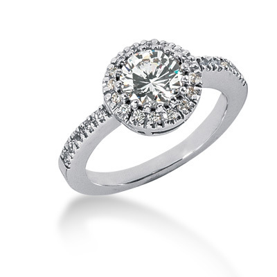 14K white gold Halo Style Prong Set Diamond Bridal Ring (0.26 ct. tw.) - alternate view 2