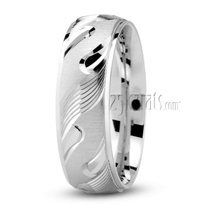 Floral Cut Wedding Band - view 2