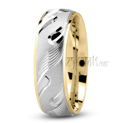Floral Cut Wedding Band - main view thumbnail